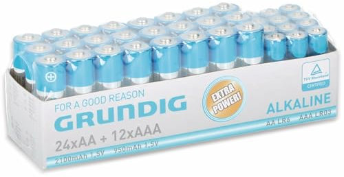 Set di batterie alcaline Basic, 24 pezzi AA/12 pezzi AAA