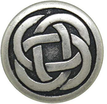 23mm Celtic Knot Metal Shank Buttons Antique Silver (6)