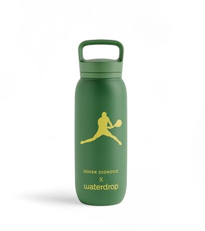 waterdrop MICRODRINK x Novak Djokovic - All Purpose Thermosflasche 600ml, isolierte Edelstahl Trinkflasche, 24h kalt - 12h heiß, auslaufsicher & bruchsicher