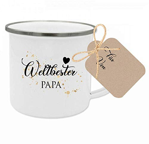Tasse mit Spruch “Weltbester Papa” I Das perfekte Geschenk für den Papa I Geschenkidee zum Geburtstag, zum Vatertag, als Dankeschön und zu Weihnachten I mit Geschenkanhänger