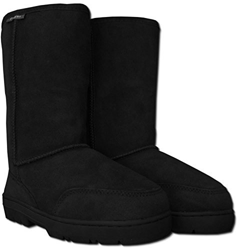 Reissner Lammfelle | Engel Boots AGI | Hohe warme Winterstiefel | Wildleder | Innenfutter echtes Merino Lammfell | schwarz 36