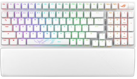 ASUS ROG Strix Scope II 96 Wireless White - Tastatur - Kabelgebunden & kabellos - Bluetooth 5.1 - USB - 1000 Hz - RGB - weiß