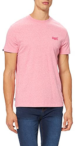 Superdry Vintage Logo EMB Tee T-Shirt, Mid Pink Grit, S Homme