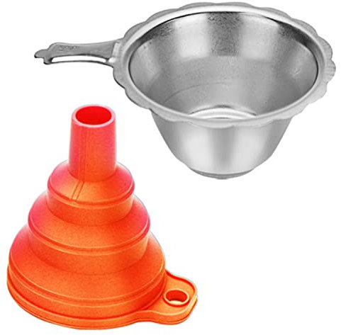 LATRAT Accessoires pour imprimante 3D, Silicone Filtre en acier inoxydable, Entonnoir rétractable en, filtre en résine pour verser la résine dans le flacon