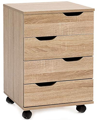 Stylischer Rollcontainer mit 4 Schubladen und Rollen, Modernes Design für Büroambiente - KADIMA DESIGN.