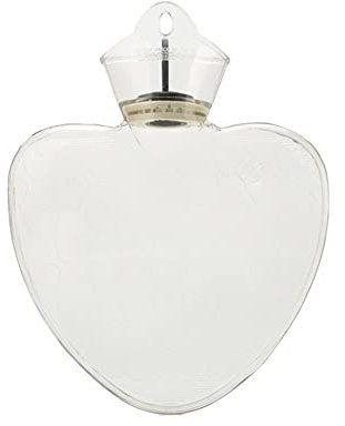 GIVBRO Wärmflasche aus PVC, Herzform, glatte Oberfläche, beidseitig 1000 ml