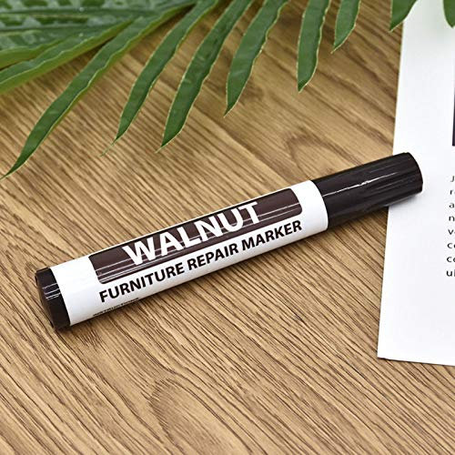 Fiacvrs Wood Repair Markers Touch Up Repair Pen,Scratch Repair Kit, Furniture Touch Up Pen,Furniture Repair Kit Markers & Wax Sticks (Walnut)