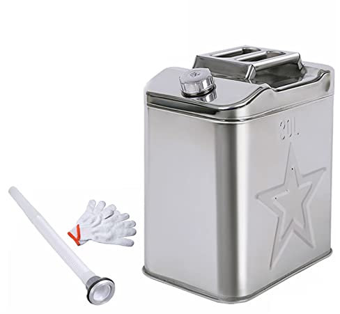 QIANGG Bidon d'essence en métal avec bidon d'essence et système de Bec, Plaque laminée à Froid Essence Diesel bidon Essence Seau,30L