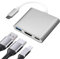 OcioDual Adattatore USB 3.1 Tipo C Maschio a USB Tipo a E Uscita HDTV Femmine Trasferimento Dati Audio Video Argento Cavo Convertitore Convertitore Adattatore Multiporta USB Tipo C 3.1