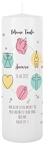 Striefchen® Taufkerze, 25 cm Höhe, verschiedene Motive, mit Ihren Wunschdaten personalisiert christliche Symbole