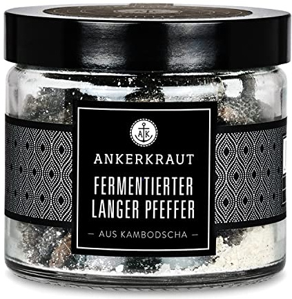 Ankerkraut Fermentierter langer Pfeffer, 140g im Tiegel, Finisher Krönung für Salat, Fleisch und Gemüse, Exklusiv Premium Pfeffer, Qualität und Genuss pur