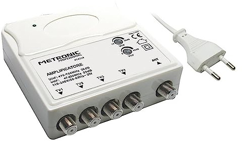 1PEZZO AMPLIFICATORE INTERNO 1 IN/4 OUT 1 ingresso UHF/VHF - 4 uscite TV