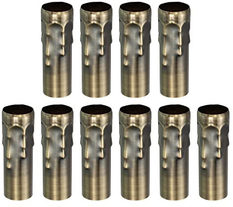 PATIKIL 10Stk Kerze Steckdose Abdeckung 3.9 Kronleuchter Hülsen Basis Bronze