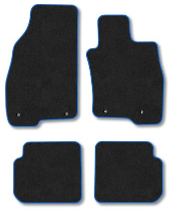 Alfa Romeo Mito (2008-2018) Carpet Car Mats | Blue Edge Trim Tailored Fit Floor Mats Full Coverage Protection Accessories Easy Clean Anti Slip Made in the UK