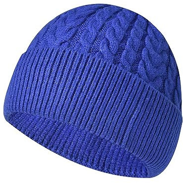 Unisex warme Beanie Mütze Damen Wintermütze Strickmütze Sportmütze (Royalblau)