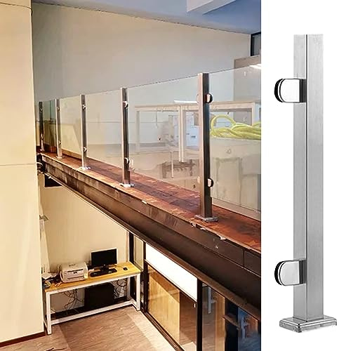 Zaunsäulen Glasgeländer Dachbodenglasbalustraden-Geländerpfosten, Geländer-Zaunstangen-Handlauf Für Glas/Kunststoff/Holz/Acrylplatte, Glasklemme für Terrassenpodest ( Color : End post , Size : Height-