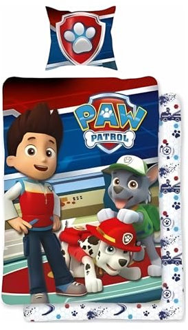arlis Bettwäsche Paw Patrol – 1 Bettbezug + 1 Kissenbezug – 100 % Baumwolle (Bettwäsche Paw Patrol, 140 x 200 cm)
