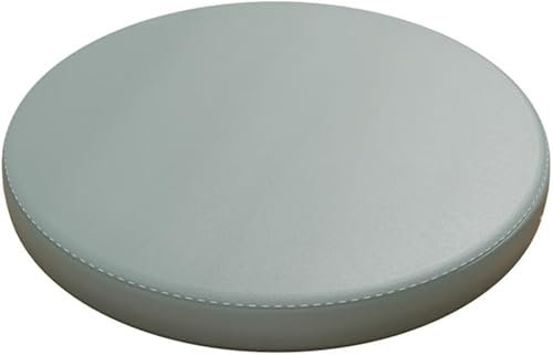 Haklein Sitzkissen aus PU-Leder, rund, Memory-Schaum, rutschfest, weich, Fenstermatte, Tatami-Matte, Hocker, Sitzpolster für Wohnzimmer, Terrasse, Garten (Durchmesser 40 cm, Graublau)