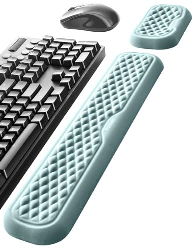 Vaydeer Wrist Rest Pad Keyboard Mouse Wrist Rest Ergonomic Computer Wrist Rest Support Soft Memory Foam Cushion for Office Palm Hand Laptop Typing - Grey