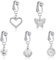 Ezydka Fake Bauchnabelpiercing 5 Stück Bauchnabelpiercing Chirurgenstahl Silber Bauchnabel Piercing, Fake Belly Piercing mit Anhänger für Damen Frauen