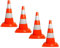 4er Set - Pylonen 50cm, Warnkegel, 4 Stück Verkehrskegel zur Abgrenzung von Park- und Abstellflächen, Warnleitkegel, Hütchen, Kegel, Markierungskegel, [orange-weiß] - Reflektierende Pylone