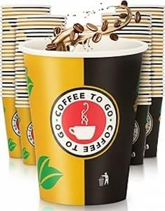 Inoverse Pappbecher 480 ml, 100 Stück, Kaffeebecher to Go, Einwegbecher | 16 oz, Ø 90 mm großes Fassungsvermögen, Papierbecher, Trinkbecher, für Kaffee und Tee, für Kiosk, Büro und Veranstaltungen