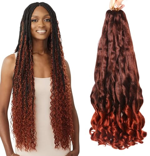 9Packs French Curl Braiding Hair Extension Crochet Braids Hair Extensions for Braiding Crochet Hair for Braiding Pre Stretched Braiding Hair Synthetic Hair for Braiding (#T350, 22Inch (Pack of 9))