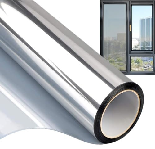 Acunny Película de privacidad para ventanas de cristal, lámina de bloqueo de calor, lámina de espejo estática, película de bloqueo UV, película de protección contra el calor para ventanas no