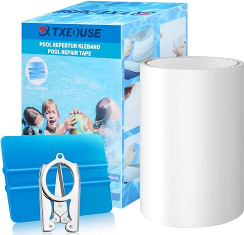 Pool Reparaturset, Pool Flicken Unterwasser, Pool Flickzeug Selbstklebend Unterwasser Wasserdichtes, 10cm×200cm Reparatur Klebeband für Wasserbett, Pool, Poolfolie, Planschbecken, Luftmatratze