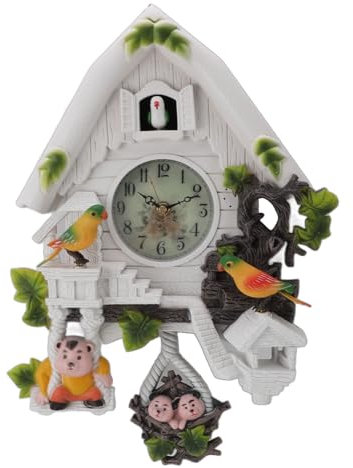CDQL Kuckucksuhr für die Wand, Kuckucksuhr, die Stündlich Singt, Klassischer Europäischer Stil, Niedliche Kuckucksuhr, Geeignet für Schlafzimmer, Wohnzimmer, Schule