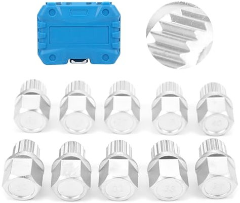 Brilluxa Set Estrattore Dadi Ruota, 10 Pezzi, Set Chiave Bloccaggio Dadi Ruota, Kit Rimozione Installazione Anti-Furto, Compatibile con Auto, Rimozione Dadi Bulloni Ruote