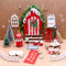 CaiTang 30 Pezzi Porta Elfo Natale Kit, Casetta Elfo di Natale Decorazioni, Porta Elfo Natalizio Legno, Set di Decorazioni Natalizie in Miniatura, Porta Gnomo Set, Kit Fai da te Mini Porta Dell'elfo