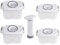 MasterPRO Set 4 contenitori sottovuoto 500ml + estrattore sottovuoto elettrico, conservazione alimenti, congelatore e microonde, BPA Free, made in EU (2+2 Contenitori 500ml/800ml + pompa manuale)