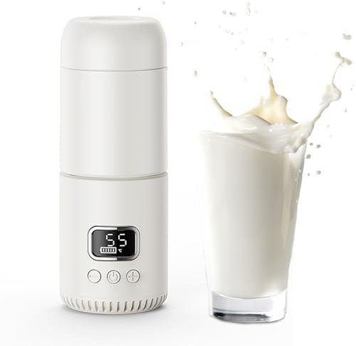 Calentador de biberones para bebé, 400 ml, calentador de biberones portátil, calienta agua o leche, ajustable de 37 a 55 grados para leche materna, leche, agua