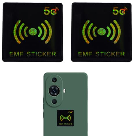 YAPKOLV 2 Stück 5G Strahlenschutz Handy Aufkleber EMF Schutz Abschirmung Strahlung EMF Blocker Aufkleber für Telefon Laptop Tablet-Computer und Alle Elektronischen GeräTe