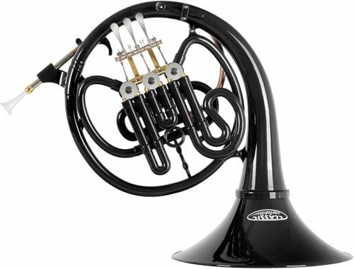 Classic Cantabile WH-30BK MardiBrass Kunststoff Bb-Waldhorn Schwarz - inkl. Mundstück & Hülle mit Rucksackgurten - Für Anfänger und Profis - Wetterfest und Wasserdicht - leichtes, stabiles Instrument