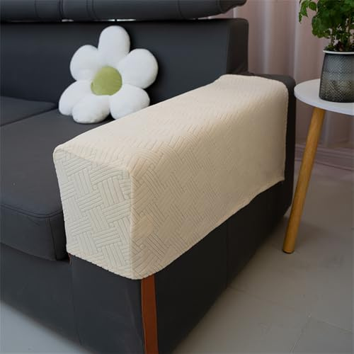Hearda Sofa Armrest Protectors 2/4/6PCS/Set, Modern Stretch Fit Armrest Covers Chair Non-Slip Long Couch Arm Protector, Sofa Arm Caps Slipcovers for Armchairs, Sofas (Beige,Set of 6)