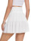 Berylove Damen Rock Mit Short Integriert Sommer Hohe Taille Kurz Weiß Röcke Blp6010 White S