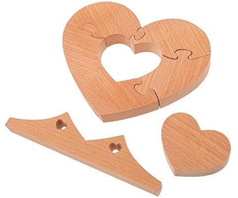 Zerodeko Elegantes 1-teiliges Holz-Herz-Puzzle-Ornament Heimdekoration Puzzle Zum Valentinstag