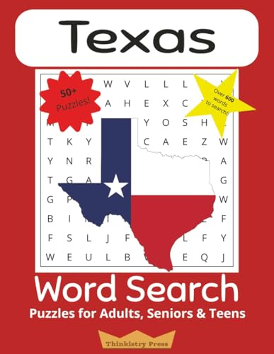 Texas Word Search Puzzle Book: Easy-to-Read games about the Lone Star State, Western Life and More | 8.5x11 inches, 70 pages | 50+ Puzzles … Gift for Vacations, Holidays and Free Time