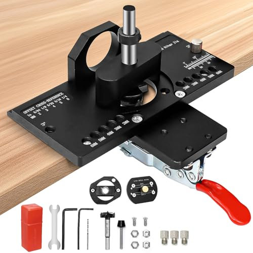 35mm bohrschablone topfscharnier verdeckte Tür Scharnier Jig, Aluminiumlegierung Versteckt Doppelclip Topfscharnier Schablone - 35mm Topfscharnier Schablone für Montage von Tür- und Schrankscharnieren