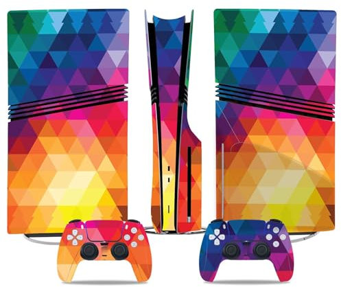 Per PS5 Pro Skin Disc Edition & Per PS5 Pro Skin Digital Edition Console Controller Vinyl Cover Skins Wraps Scratch Resistant Compatible 82742(Digital Edition)