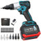 CIELOBLOEN Remachadora inalámbrica portátil y Remachadora de Tuercas, Remachadora eléctrica con batería de 21 V para un Montaje rápido de Tuercas M3, M4, M5, M6, M8, M10 y M12 en Acero.