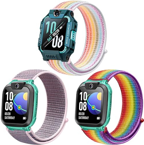 3 Pack Nylon Armband kompatibel mit imoo Watch Phone Z7/Z6/Z1 | Atmungsaktiv Bequem Weich und Waschbar Ersatzarmbänder für Jungen und Mädchen
