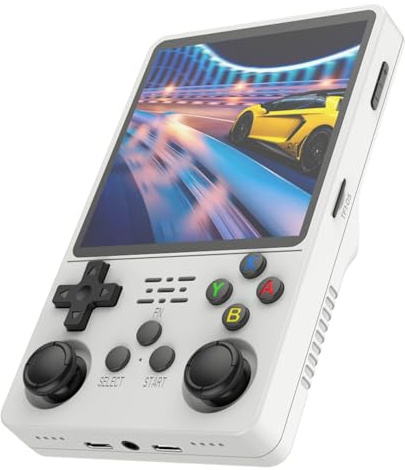 Prede R36 Plus Retro Portable Game Console, 20000 Jeux Classiques Intégrés, Système Linux Écran IPS De 4,0 Pouces, Batterie Rechargeable De 3000mAh, Console De Jeu Vidéo Portable-White||64GB