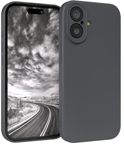 EAZY CASE - Silikonhülle für iPhone 17 Hülle Silikon Case Grau weich stoßfeste Handyhülle Schutzhülle mit Kameraschutz Dünn Premium Schutz Cover TPU Phone Bumper in Anthrazit Matt