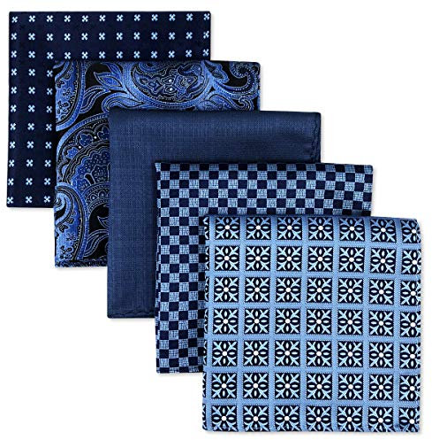 Shlax&Wing 5 Stück sortierte Taschentücher für Herren quadratisch Gr. Einheitsgröße