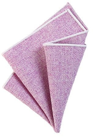 DonDon Herren Einstecktuch Taschentuch 23 x 23 cm zum selber falten aus Baumwolle Tweed Style einfarbig fliederfarben