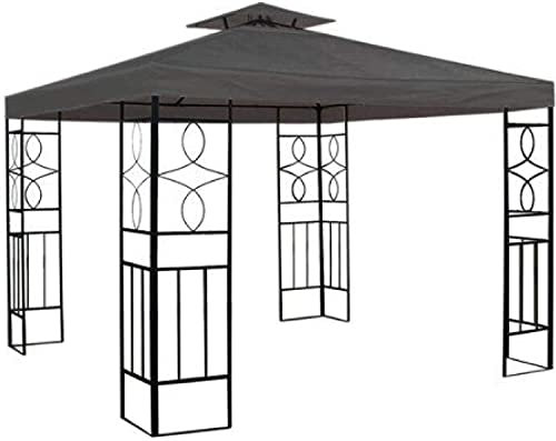 Smartweb Pavilliondach 2.97 x 2.97 m Anthrazit | Ersatzdach | Gartenpavillon | Partyzelt | Wasserabweisendes Dach für Gazebo mit Schornsteindach Grau