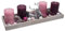 ZauberDeko LED Adventsgesteck Weihnachtsdeko Tablett Holz Hirsch Silber Rosa Beere Lichterkette 40cm